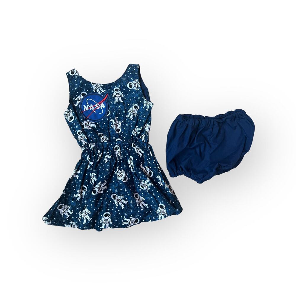 Kainku Handmade NASA  Toddler Girls Twirl Dress
